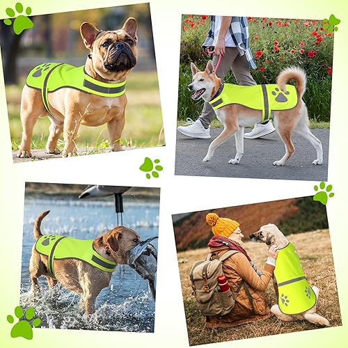 Miniatura 6 de Candofly Chaleco reflectante para seguridad para perro, chaleco fluorescente de alta visibilidad, chaqueta ligera, ropa para perro, arnés