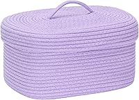 Vista 22 de Cesta de almacenamiento redonda de cuerda de algodón Sea Team con tapa, contenedor de almacenamiento tejido con tapa, contenedor de almacenamiento