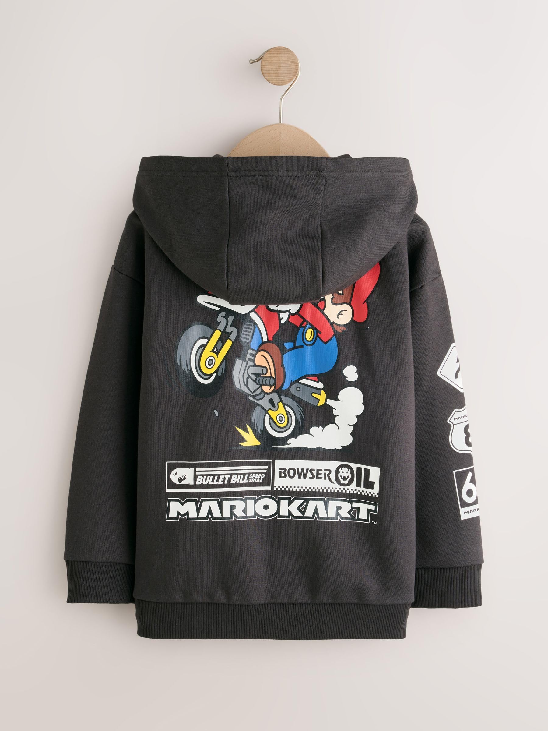 NEXT Starsze chłopcy Zapinana na suwak bluza z kapturem z motywem Mario