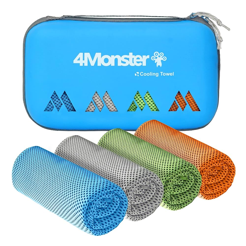 Amazon.co.jp: 4Monster スポーツタオル 冷感タオル 4枚セット