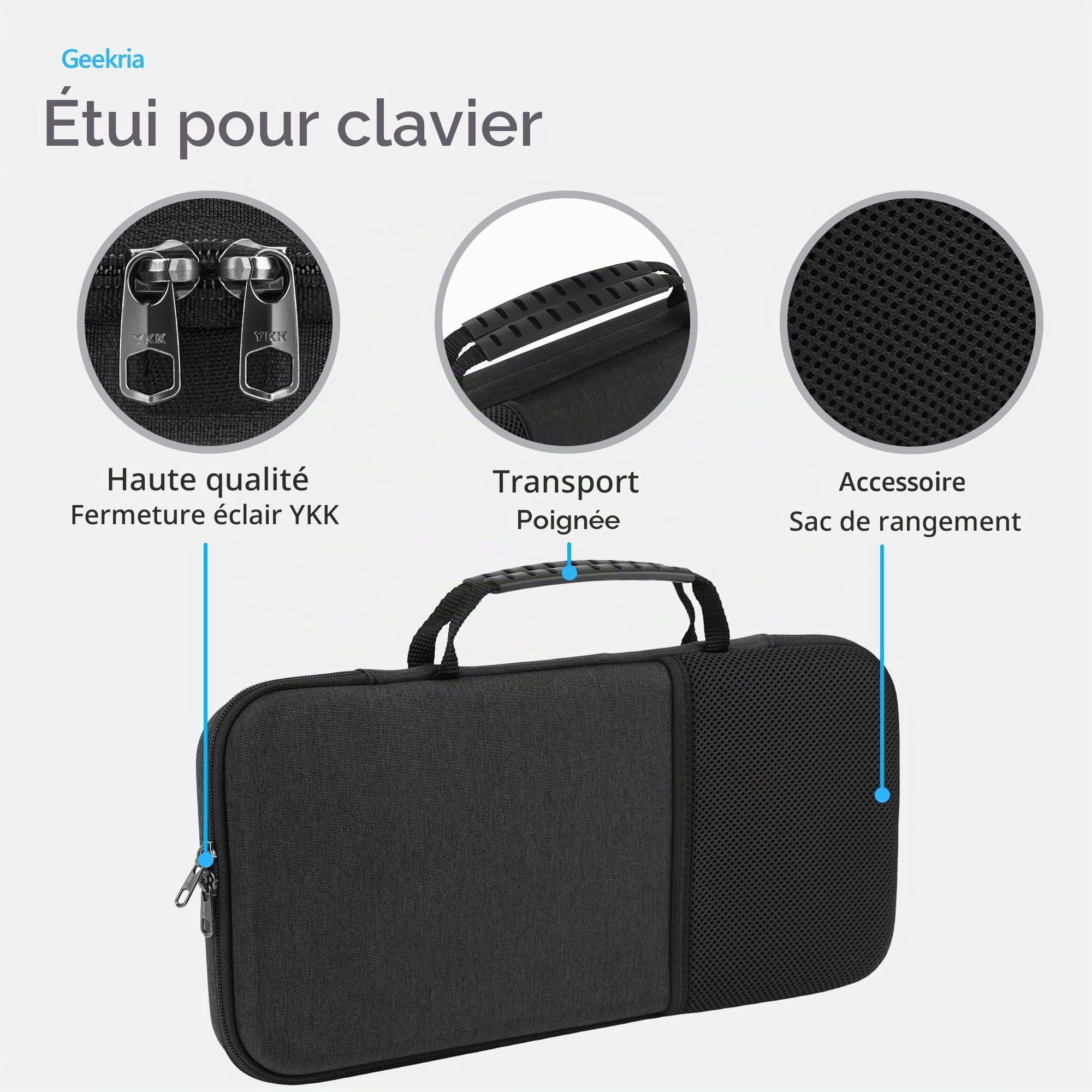 Étui de Protection Rigide pour Clavier Geekria, Compatible avec Le Combo Clavier et Souris sans Fil Logitech MK470 Slim, Logitech MK470 / K585 / K580 (Gris foncé)