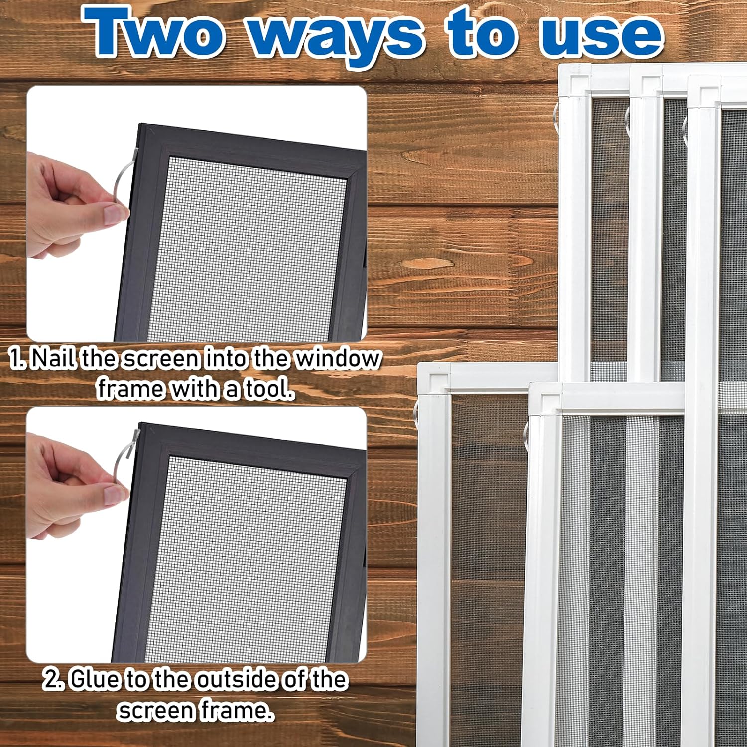 30 Pcs Window Screen Tension Spring Clips Stainless Steel Flat Corner Mount Window Screen Clips, Securely Hold Screens in Aluminum Channels Prevent Screens Windows Shaking