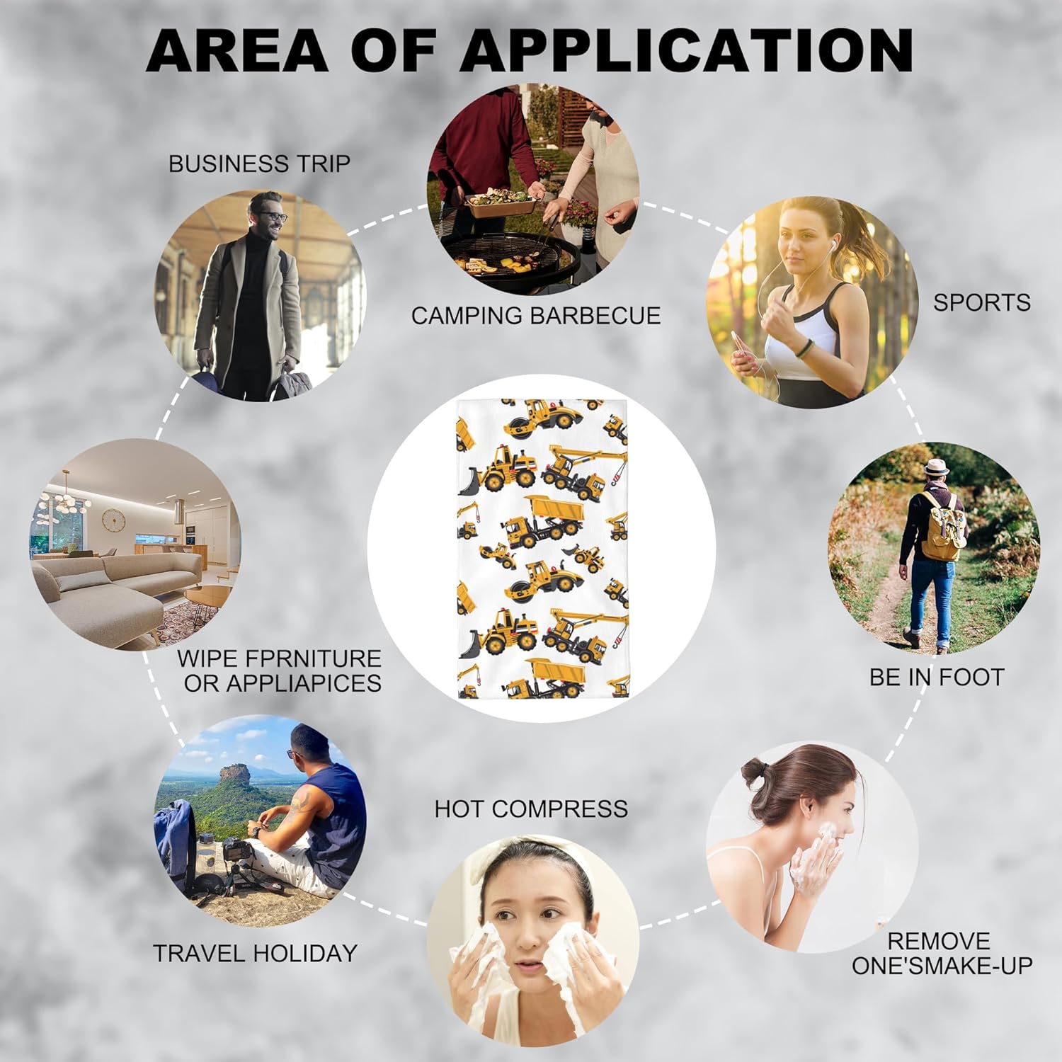 Truck Crane Hand Towels for Bathroom - Set of 2 Soft Absorbent Decorative Towels for Kitchen, Sports, Gym, Yoga, Home Decor - 14 x 28 in - Image 7