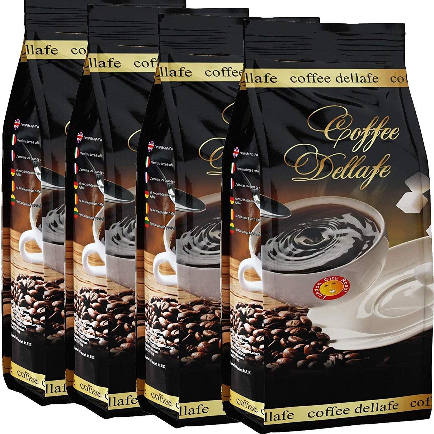 Coffee Dellafe Original Blend Beans 1kg - Evenly Roasted Rich Flavour - Simply Delicious Premium Quality Aroma Providing Satisfying Taste