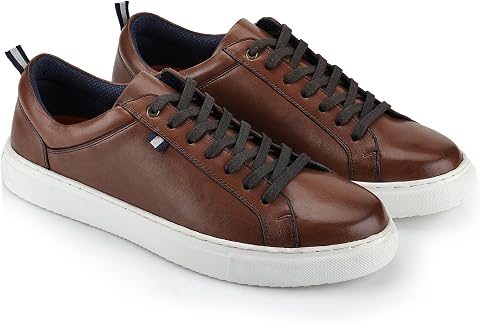 Silver Street London Holden - Tenis de entrenamiento de piel para hombre con suela suave y extra de agarre