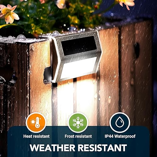 Miniatura 5 de GIGALUMI - Luces solares para la terraza, 3 luces LED solares para escaleras, iluminación de escalones LED al aire libre, de acero inoxidable, luces