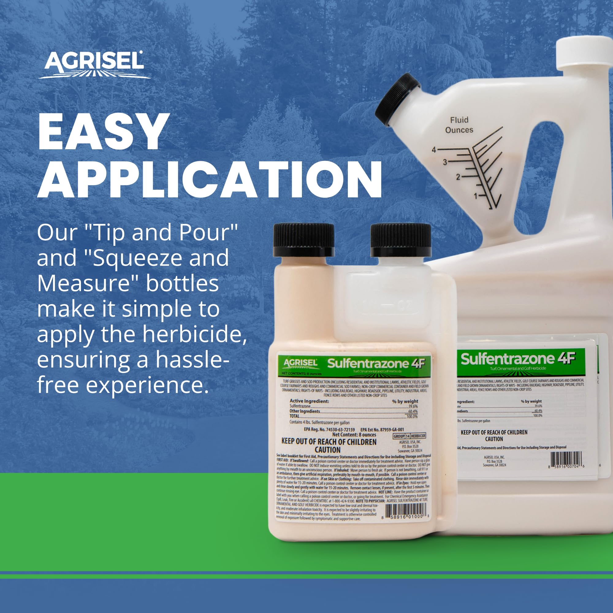 Amazon.com : Agrisel Sulfentrazone 4F Weed Killer, Pre-Emergent and  Post-Emergent, Broad-Spectrum Control, Stops 100+ Weeds, Pet Safe, 8 Ounces  : Patio, Lawn & Garden