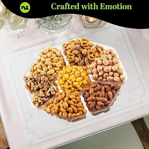 Miniatura 95 de NUT CRAVINGS - Cesta de dulces Diwali con frutos secos mixtos en caja de oro verde (4 surtidos) Arreglo de alimentos, paquete de cuidado de 1. Rojo