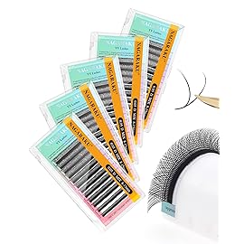 NAGARAKU 1 Tray yy Eyelash Extensions y lash 0.05mm D 8-15mm Mix Tray in 1 pack Premade 4D Easy Fan Russian Volume Cluster Faux Mink Matte Black 12 rows