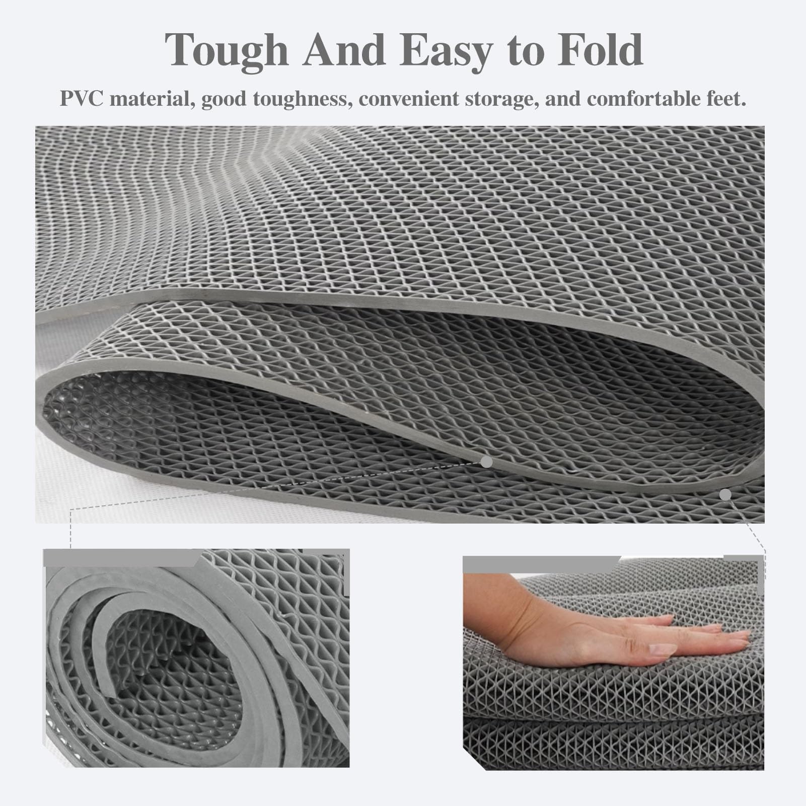 Gummimatte Rutschfeste PVC-Drainage-Bodenmatte, 7 Mm Dick, Gewerbliche Nassbereich-Bodenmatten für Badezimmer und Küche, Wasserfeste Bodenmatten für Nassbereich Im Poolbereich(Green,1.6x10m(63x393.7")