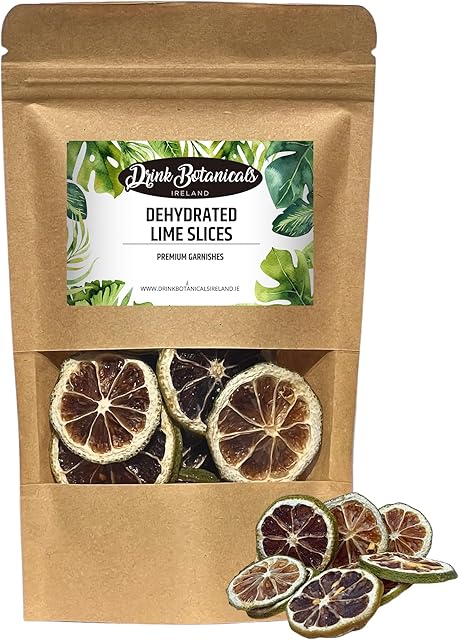 Drink Botanicals Ireland | Dried Dehydrated Dried Lime Slices Wheels | 100% Natural | Dry Limes for Garnishing Cocktails, Cooking, Baking, Wreaths Drinks | Citrus Fruit Slices | 40Grams | 17+ Servings