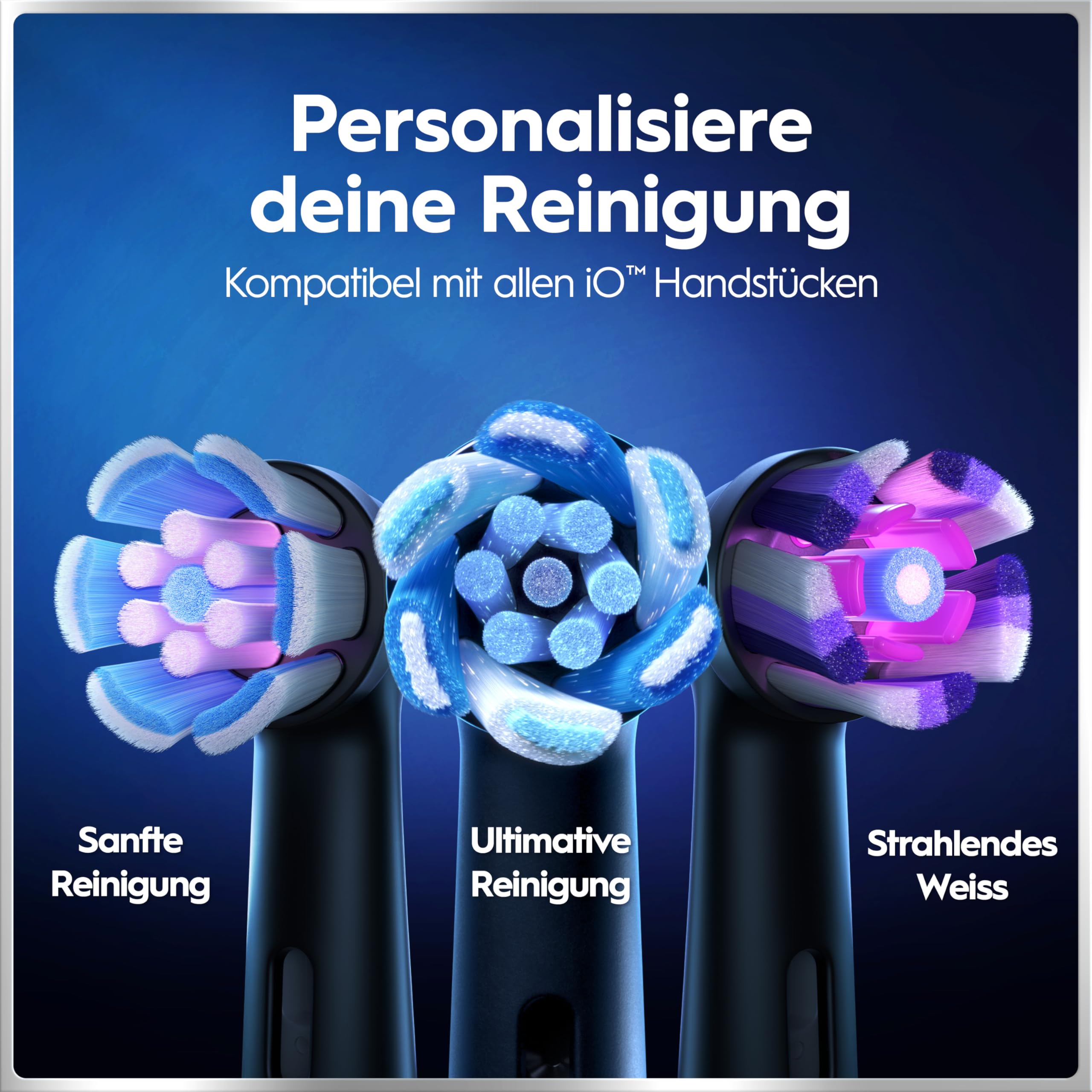 Oral-B iO Series 6 Elektrische Zahnbürste Schwarz PLUS Ausgewählte Original Oral-B iO Aufsteckbürsten Schwarz 7x