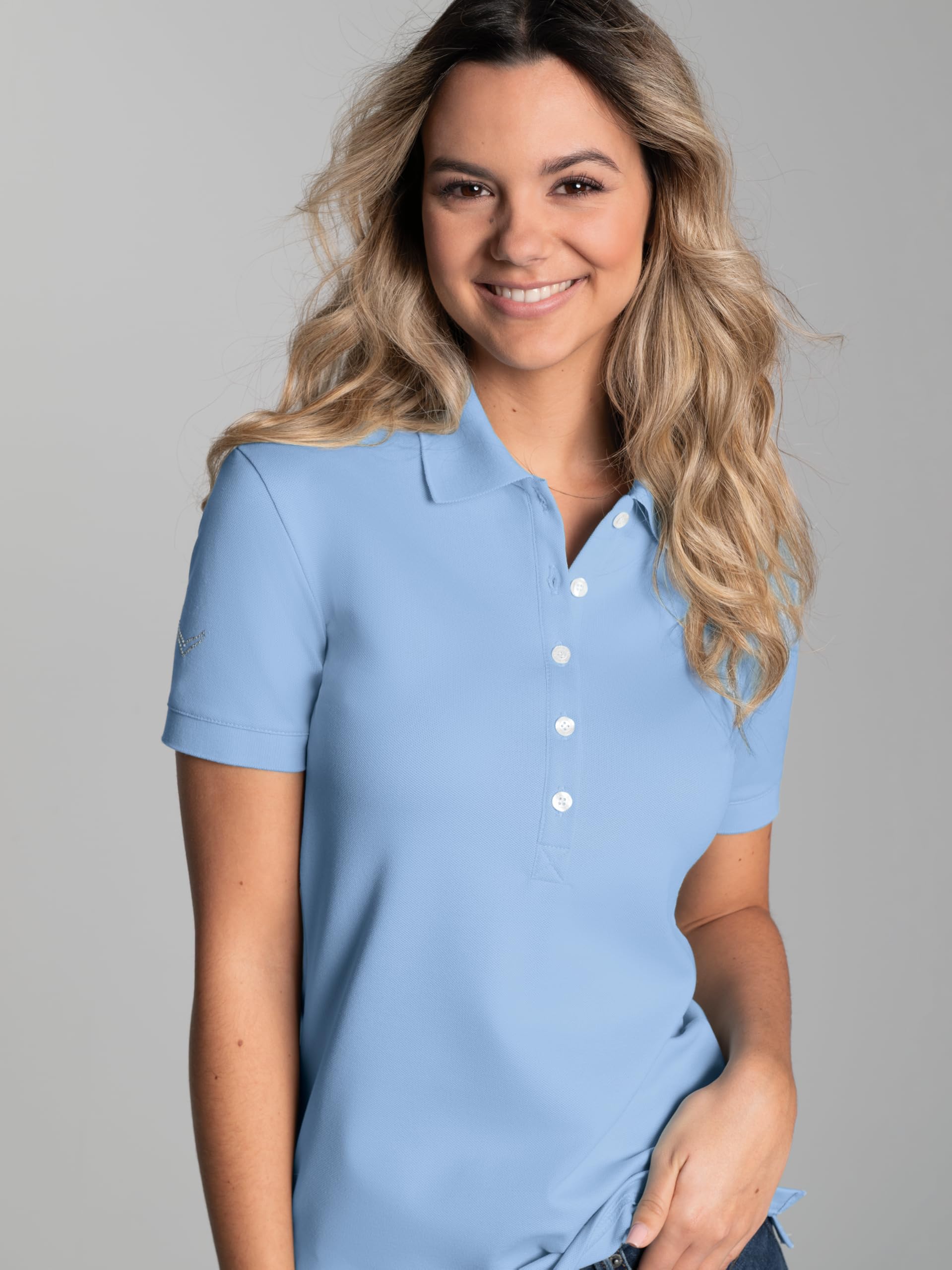 TRIGEMA Poloshirt mit Kristallsteinen