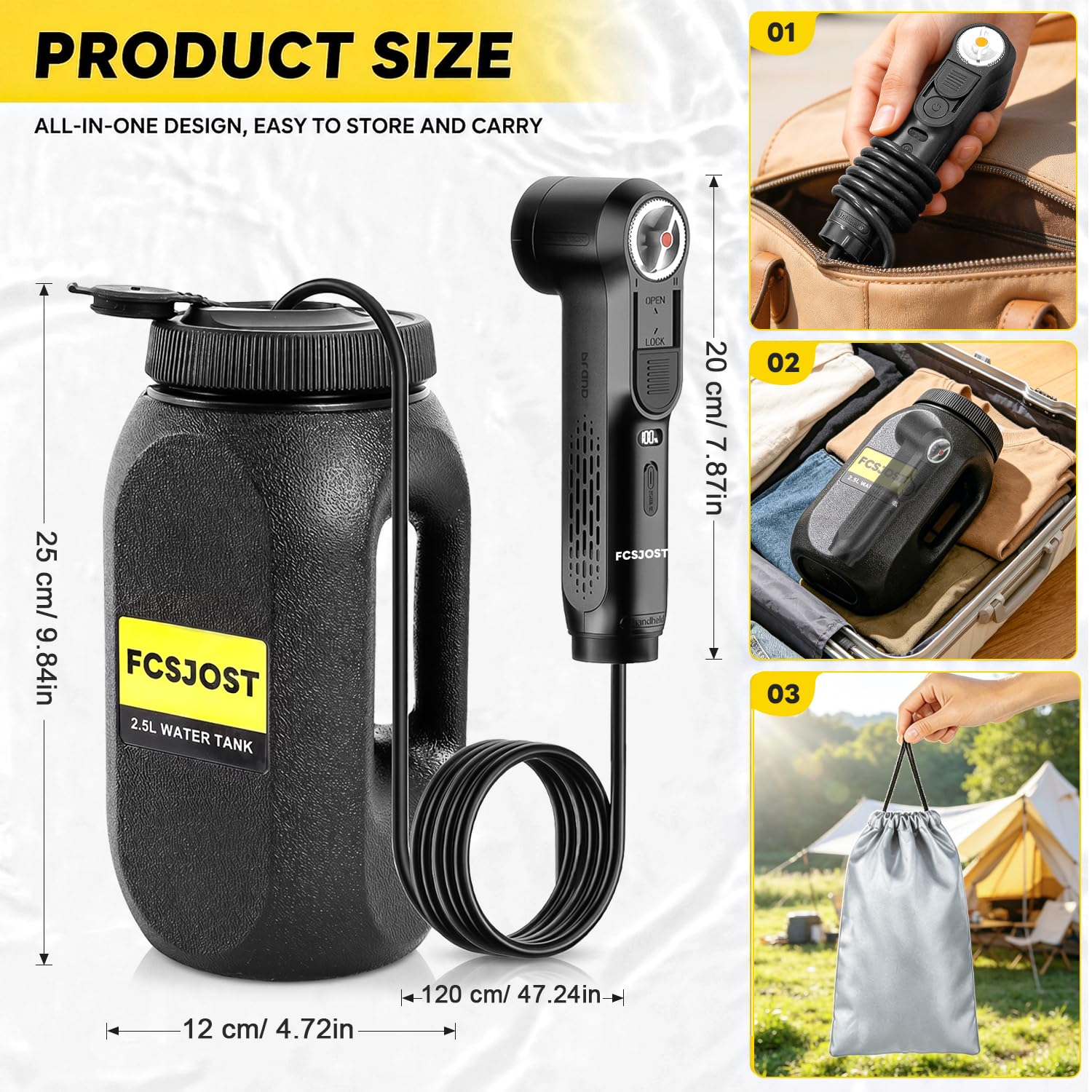Bidet portatile da viaggio, bidet elettrico ad alta pressione per donne e uomini, batteria 1600 mAh, doppia modalità di spruzzo regolabile, display a LED, serbatoio da 2,5 l, bidet portatile
