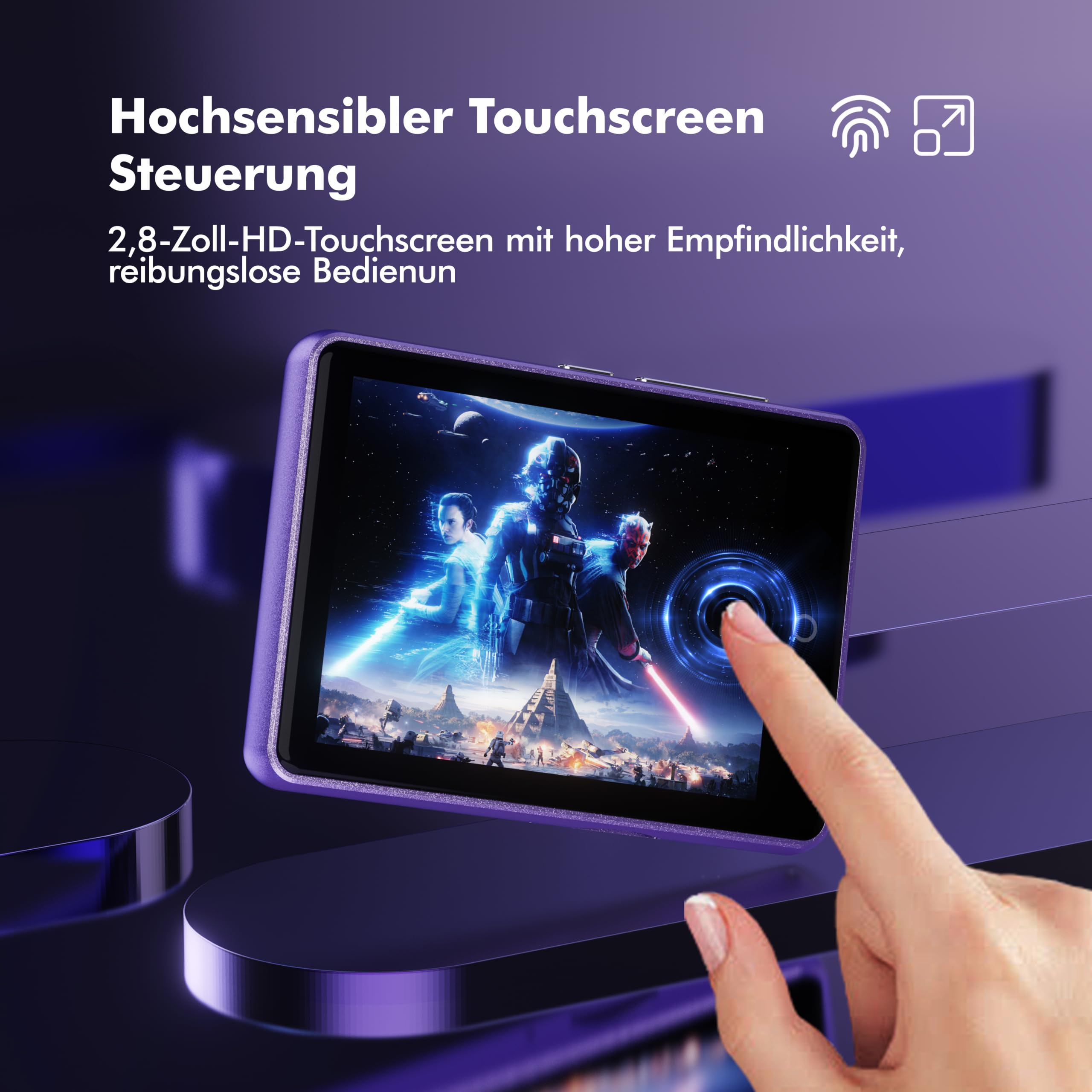 32GB MP3 Player mit Bluetooth 5.3, tragbarer MP3-Player mit Lautsprecher