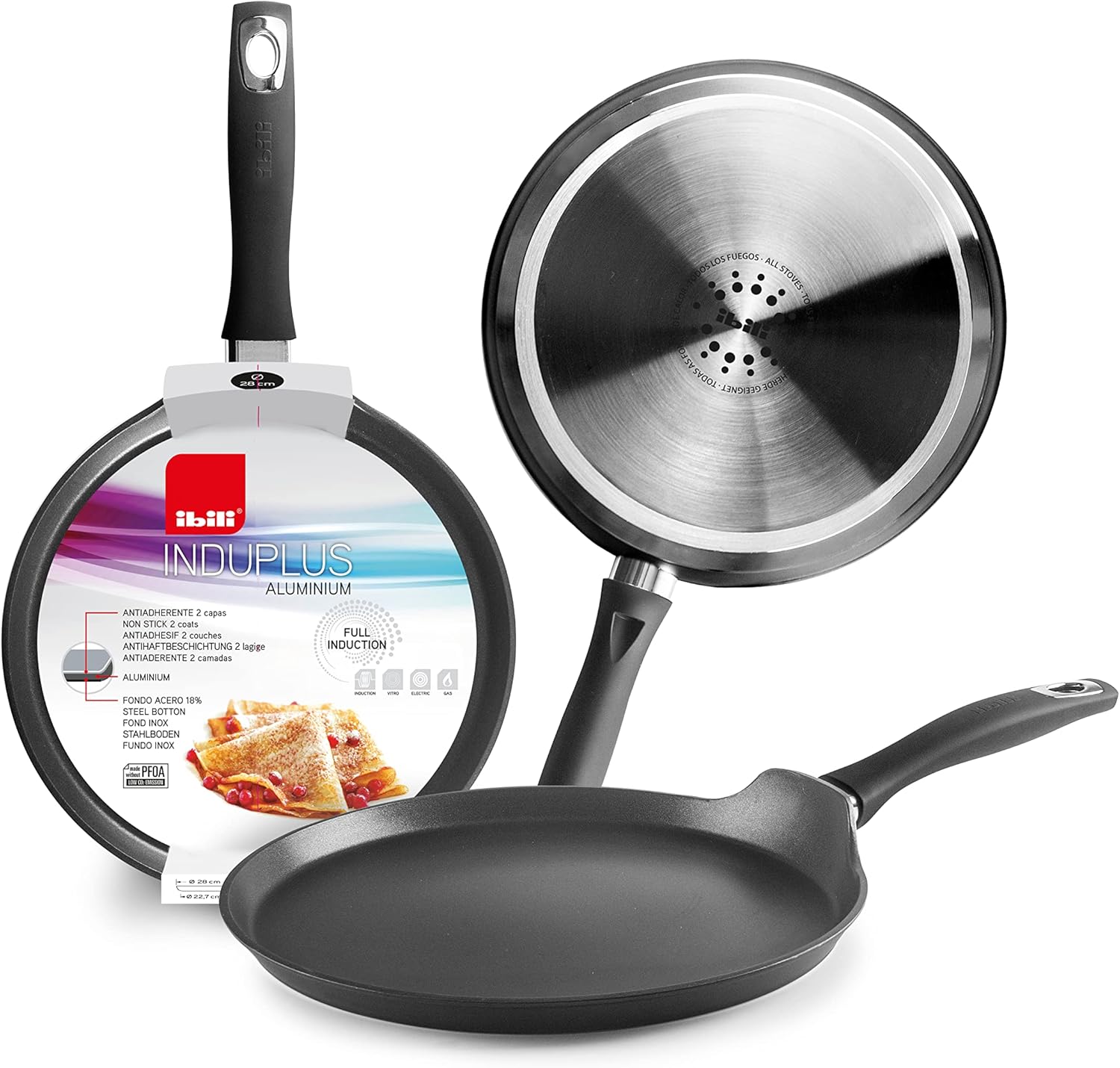 IBILI - 400428N - New Induplus Crepe Pan, 28 Cm