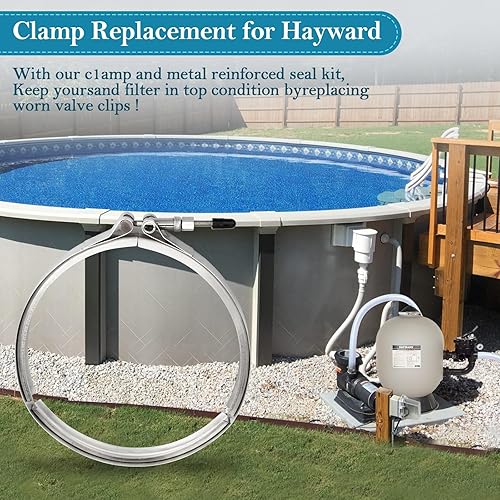 Miniatura 7 de Abrazadera de brida de filtro de arena resistente SX310N, para conjunto de filtro de piscina de control de tensión Hayward, piezas de repuesto de