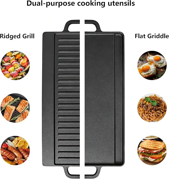 Cast Iron Griddle (13 X 7.8 X 0.8 inch)