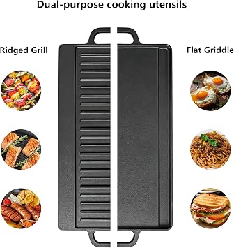 Cast Iron Griddle (13 X 7.8 X 0.8 inch)