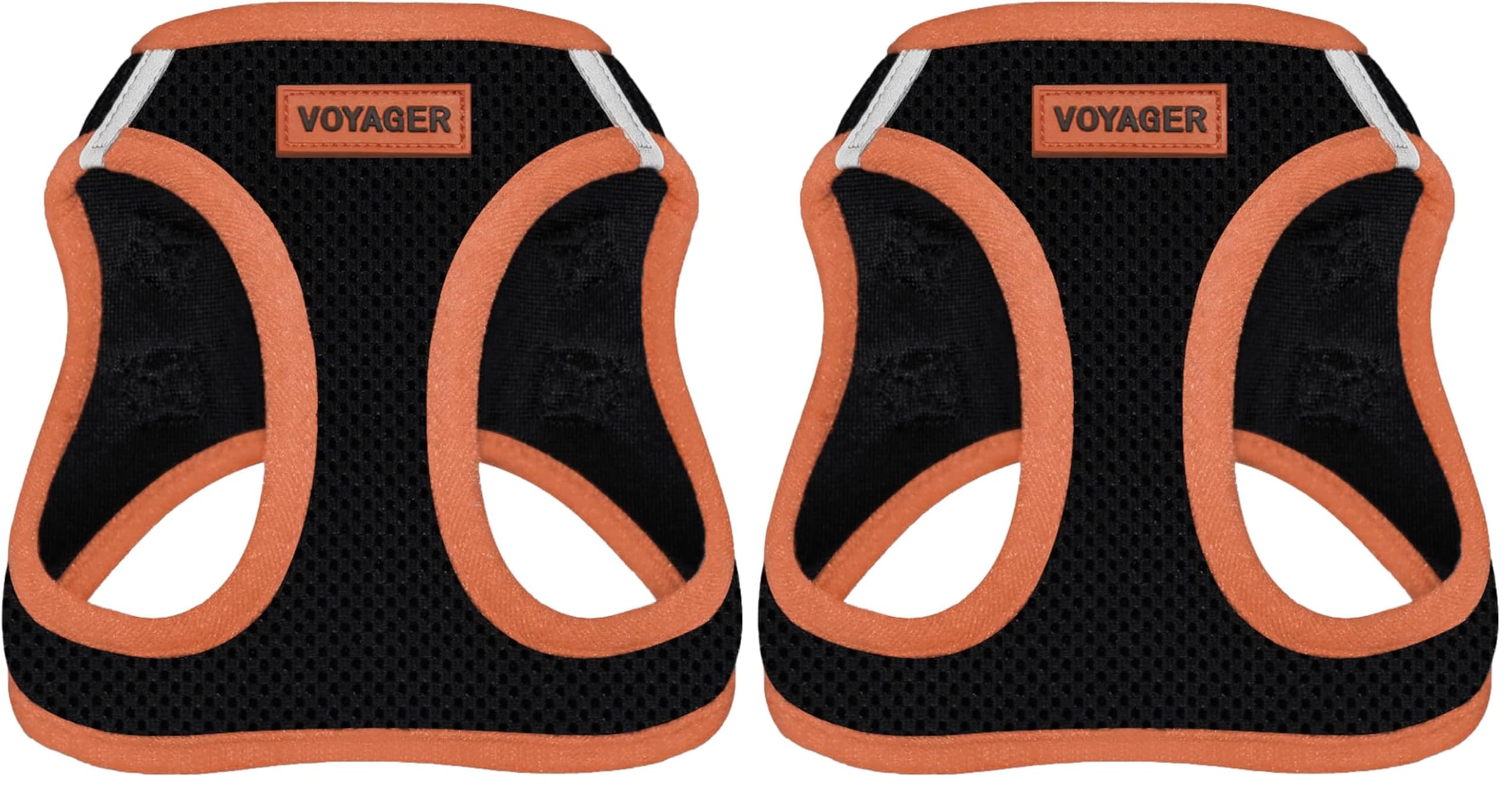Voyager Step-in Air Dog Harness - All Weather Mesh Step in Vest Harness for Small and Medium Dogs by Best Pet Supplies - Orange Trim, M (Pack of 2)