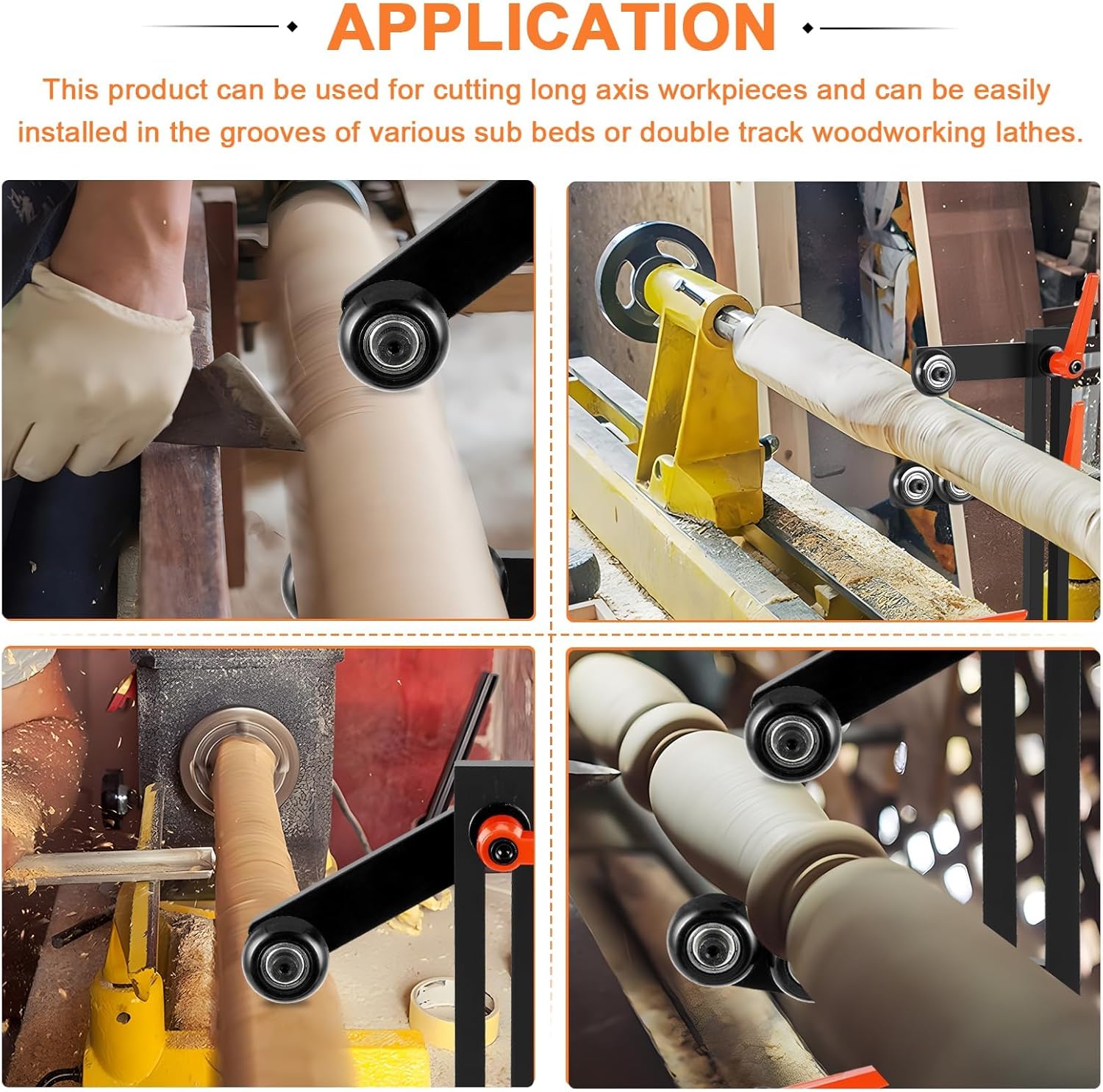 YUCHENGTECH Wood Lathe Steady Rest Lathe Tools L Type Woodworking Cast Iron Steady Rest Woodworking Lathe Center Frame with Three Adjustable Wheels Within 12in Woodworking Lathes