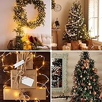 Vista 5 de Guirnalda de 300 luces LED extralargas de 99 pies enchufables con control remoto, tira de luces impermeables para exteriores e interiores, 8 modos