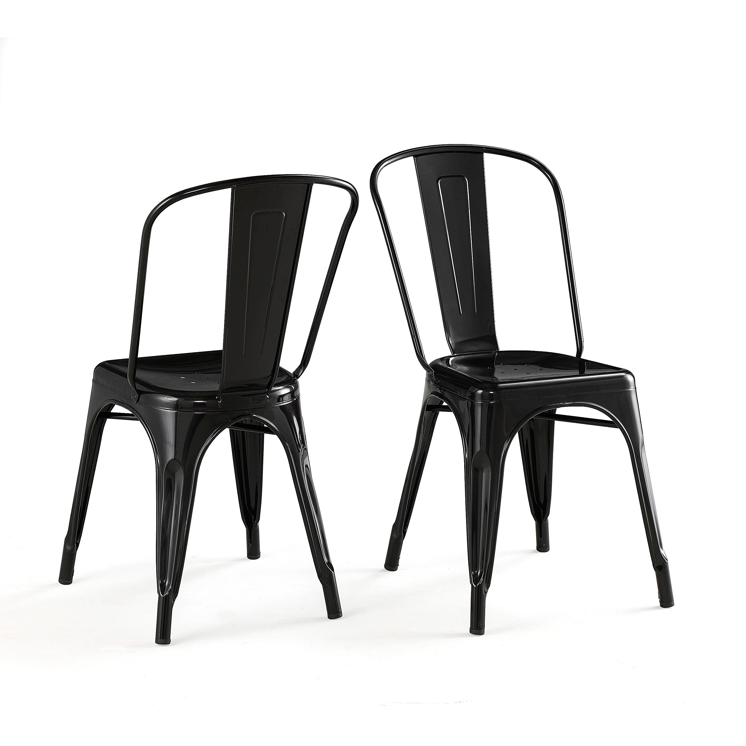 Matchless Black Tolix Metal Chair - Set of 2 : Amazon.in: Home