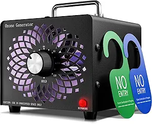 2026 Upgraded Ozone Generator, High Capacity Ozone Machine Odor Removal Up to 6000 Sq.Ft, for Car/Home/Smoke/Pet Odor, Black