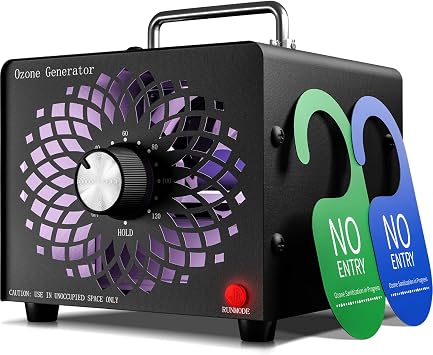 2026 Upgraded High Capacity Ozone Generator Odor Removal Up to 6000 Sq.Ft | Ozone Machine for Car/Home/Smoke/Pet Odor, Black