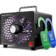 2026 Upgraded Ozone Generator, High Capacity Ozone Machine Odor Removal Up to 6000 Sq.Ft, for Car/Home/Smoke/Pet Odor, Black