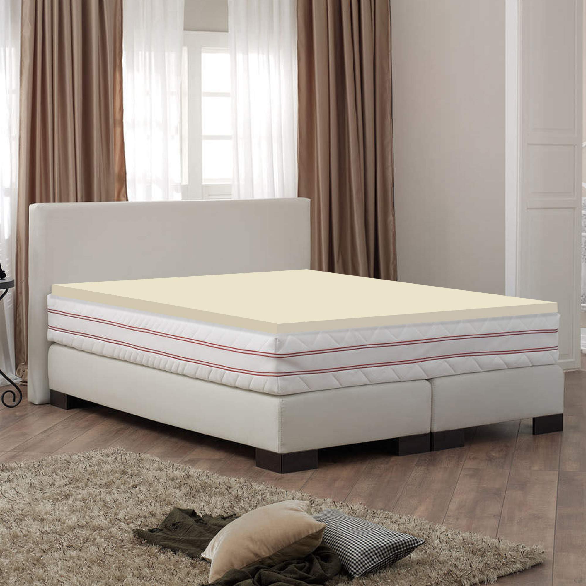 Mayton 1-Inch High Density Foam Topper,Adds Comfort to Mattress, Full Size