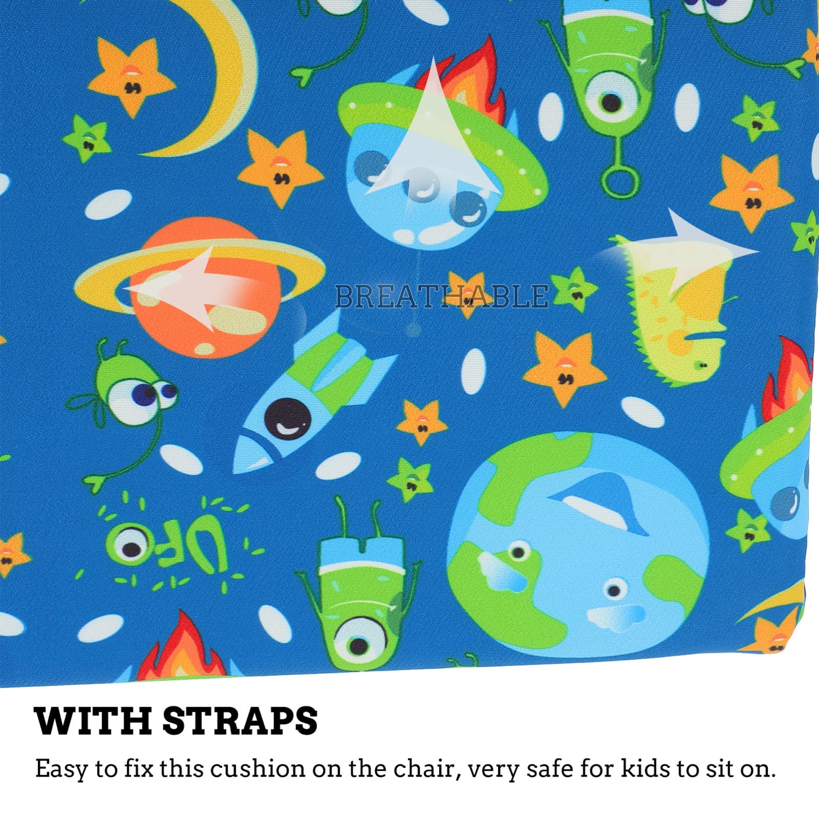 Toddmomy Cojín Elevador Para Silla Infantil Azul Espacial, Acolchado y Grueso, Espuma Extraíble, Para Comedor y Uso Doméstico, Adecuado Para Niños, Tamaño 32x32x8 Cm