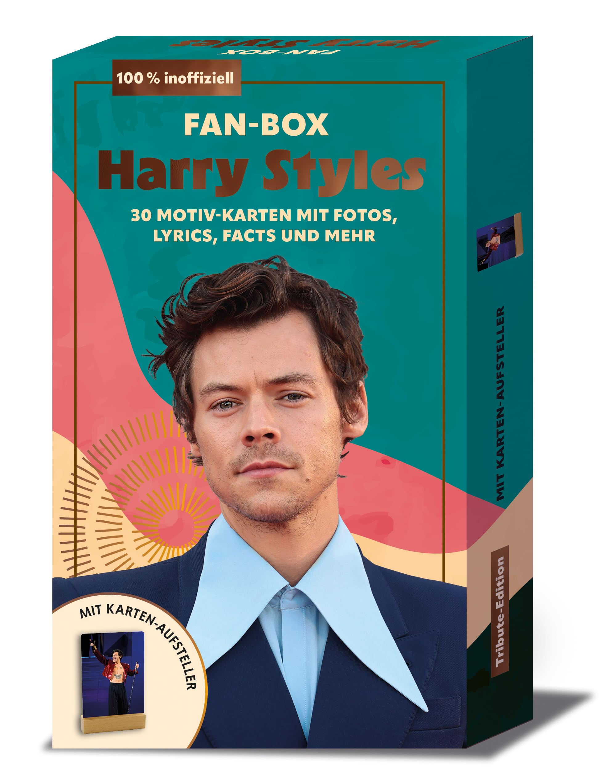 Fan-Box Harry Styles: 30 Motiv-Karten mit Fotos, Lyrics, Facts und mehr I mit Karten-Aufsteller I 100% inoffiziell