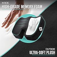 Vista 7 de Samsonite Cojín de asiento de espuma viscoelástica, cojín ergonómico para silla de oficina, almohadilla de presión de coxis, soporte de coxis