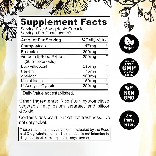 Miniatura 2 de Bio-Fibrin ® Suplemento - Enzima múltiple - Enzimas proteolíticas de defensa de fibrina - 150 cápsulas