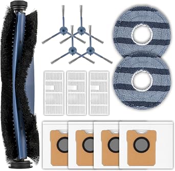 14 Pack C20 Omni Replacement Parts Compatible with Eufy C20 Omni Robot Vacuum Cleaner, 1 Roller Brush, 4 Side Brushes, 3 HEPA Filters, 4 Dust bags, 2 Mop Pads, Accessories Kit