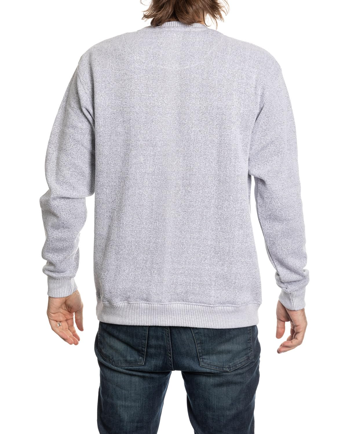 Calhoun NHL Surf & Skate Unisex Cabin Crew Neck Sweater with Premium Cotton Blend & Frayed Team Logo Crest (Carolina Hurricanes, X-Large)