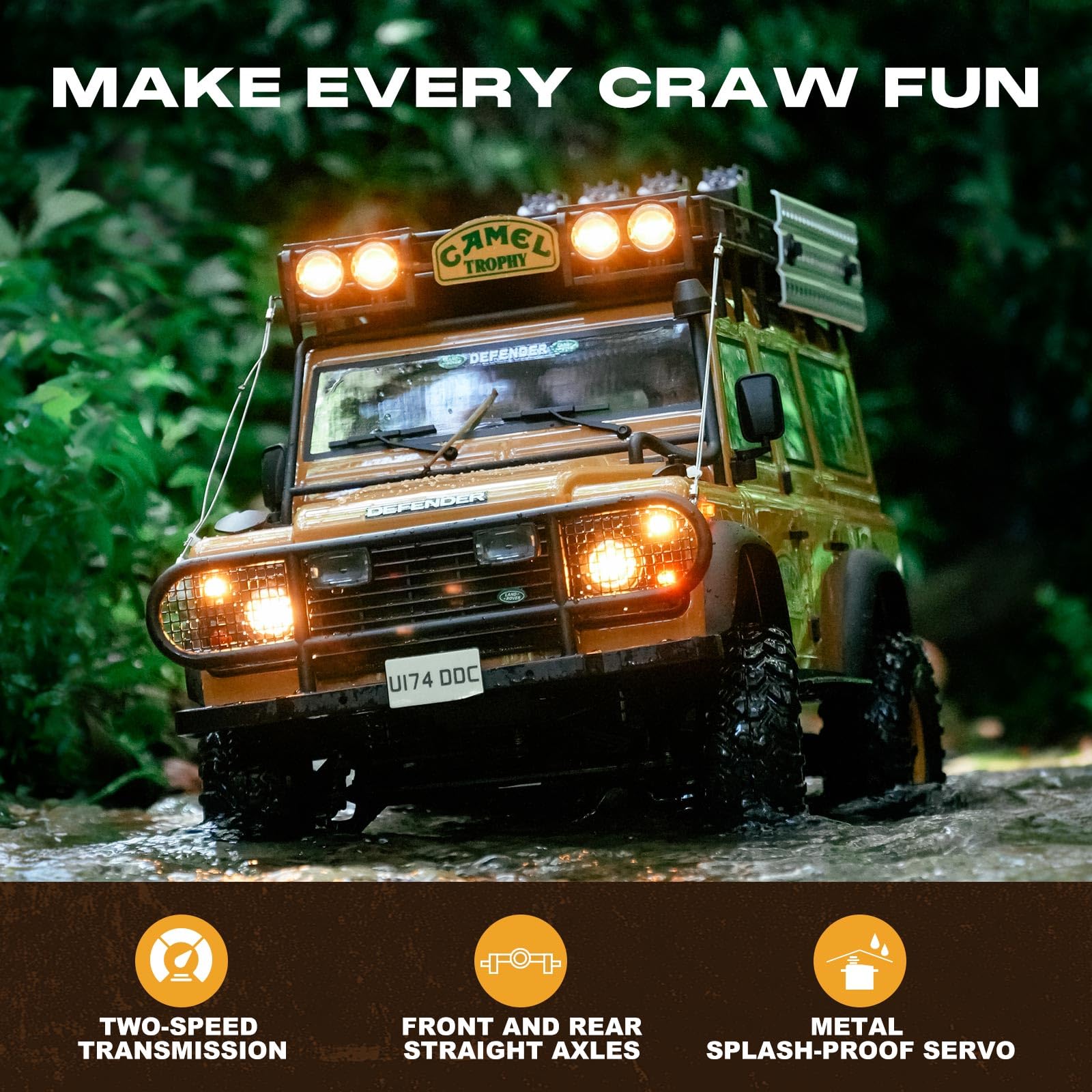 FMS 1/10 Land Rover RC Crawler, Hobby RC Rock Crawler with