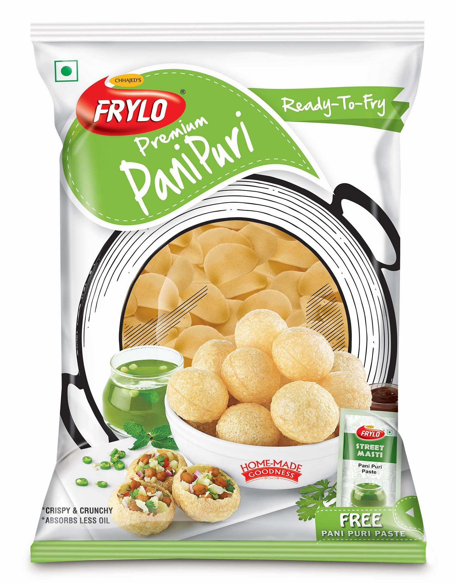 Frylo ReadytoFry Multigrain Pani Puri Papads(Wheat Flour, Tapioca