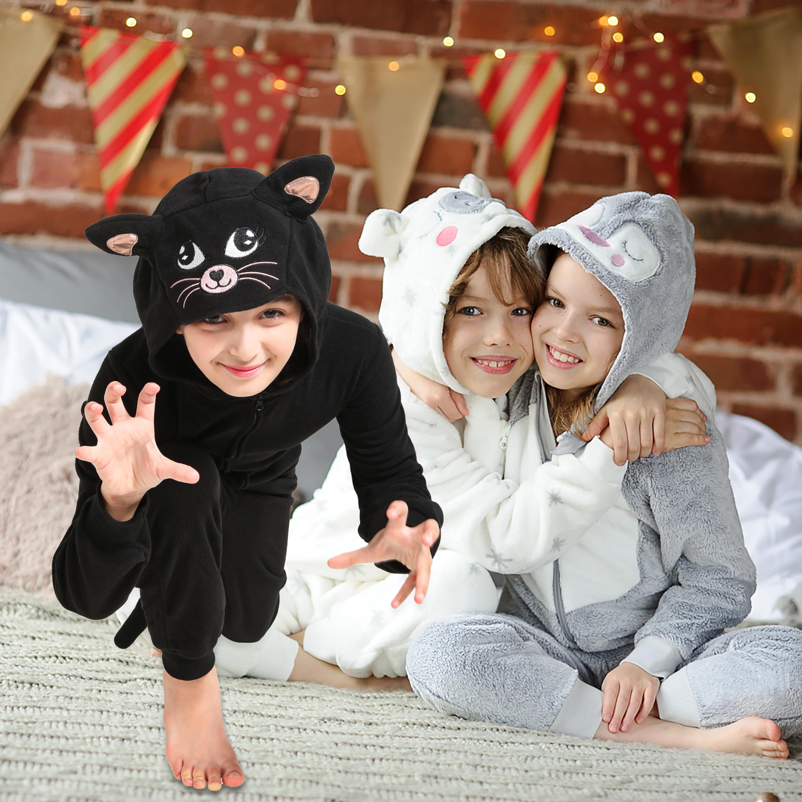 Sincere Party Cappotto magico nero con cappuccio per bambini, abito mago con bacchetta, occhiali, distintivo perfetto per la Giornata Mondiale del Libro - 3