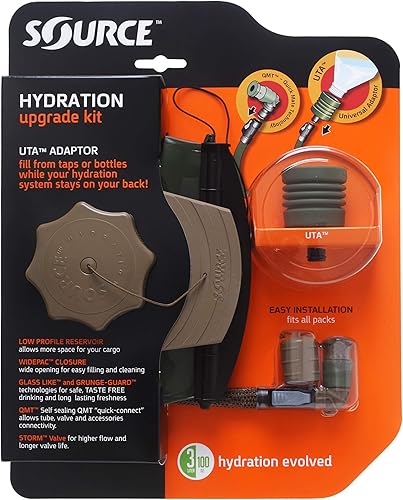 Miniatura 2 de Source Tactical WXP 3L Kit de actualización del sistema de hidratación de perfil bajo con adaptador universal de tubo, Coyote
