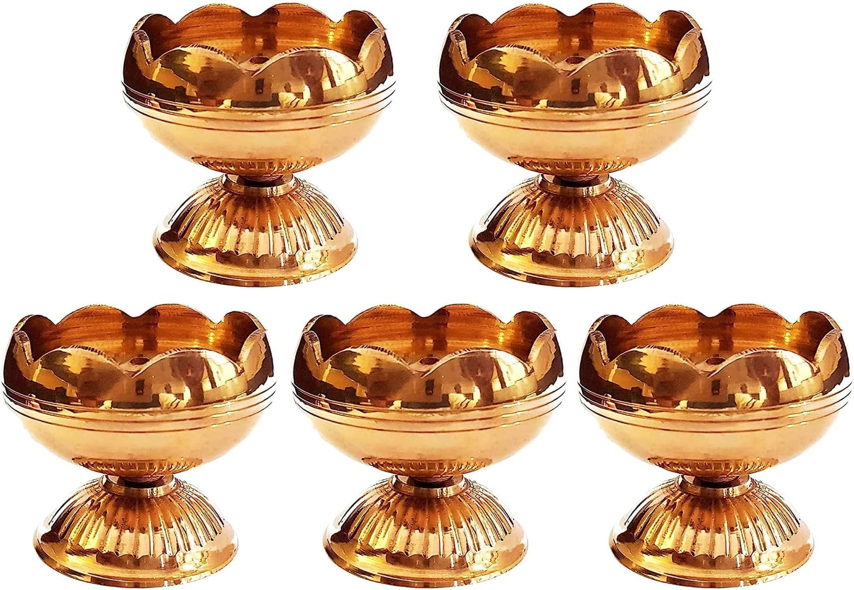 Hashcart Brass Diya with Turtle Base