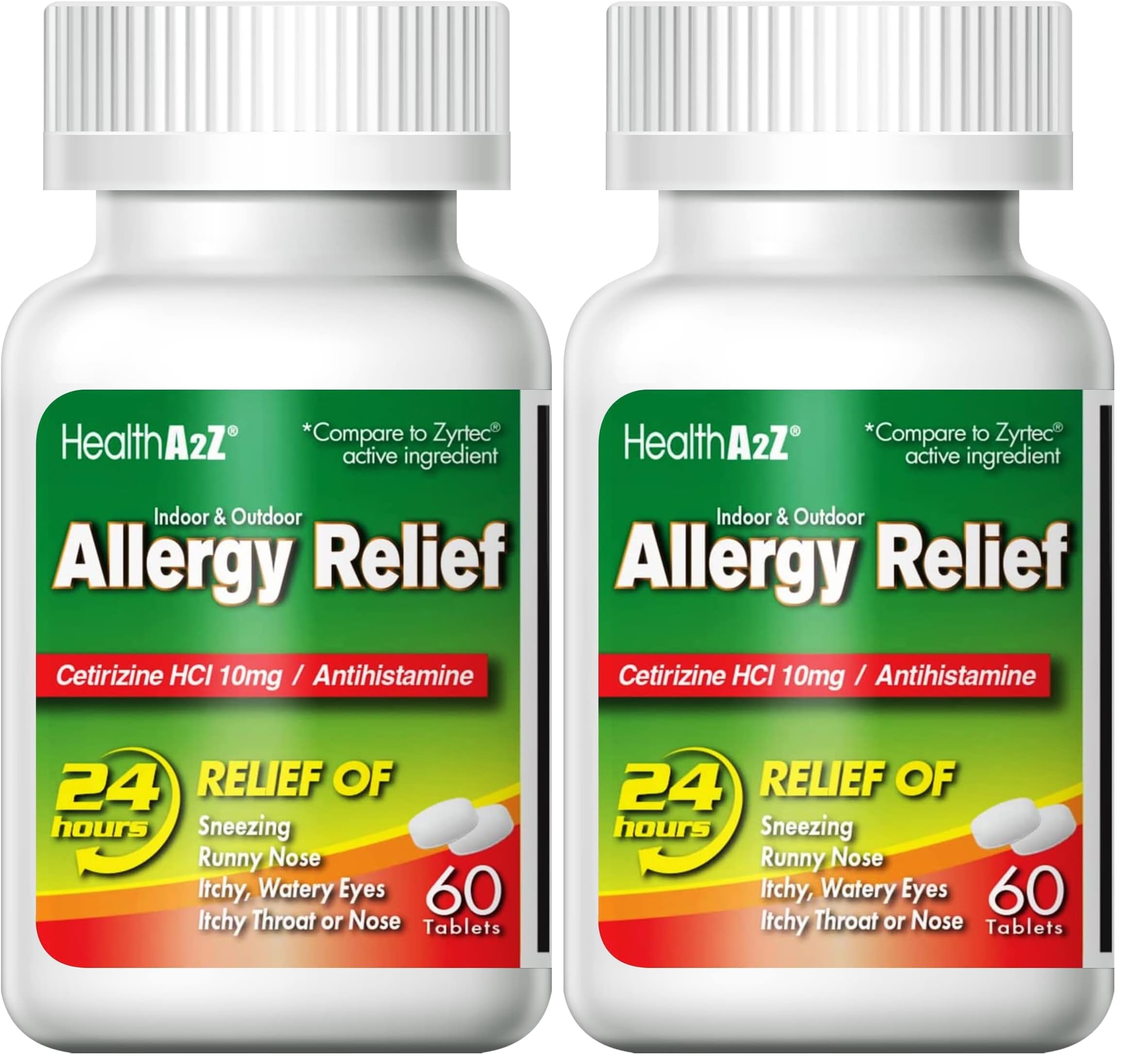 HealthA2Z® Allergy Relief, Cetirizine 10mg, Dye Free, All Day Allergy Relief, Indoor & Outdoor, Relief from Itchy Throat, Sneezing, Runny Noses, 300 Count (Pack of 1), — Amazon image 12
