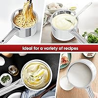 Vista 10 de SUNHOUSE Sartén de acero inoxidable de 3 cuartos con tapa, sin PFOA, sartén de acero inoxidable, base de inducción de unión de impacto avanzada