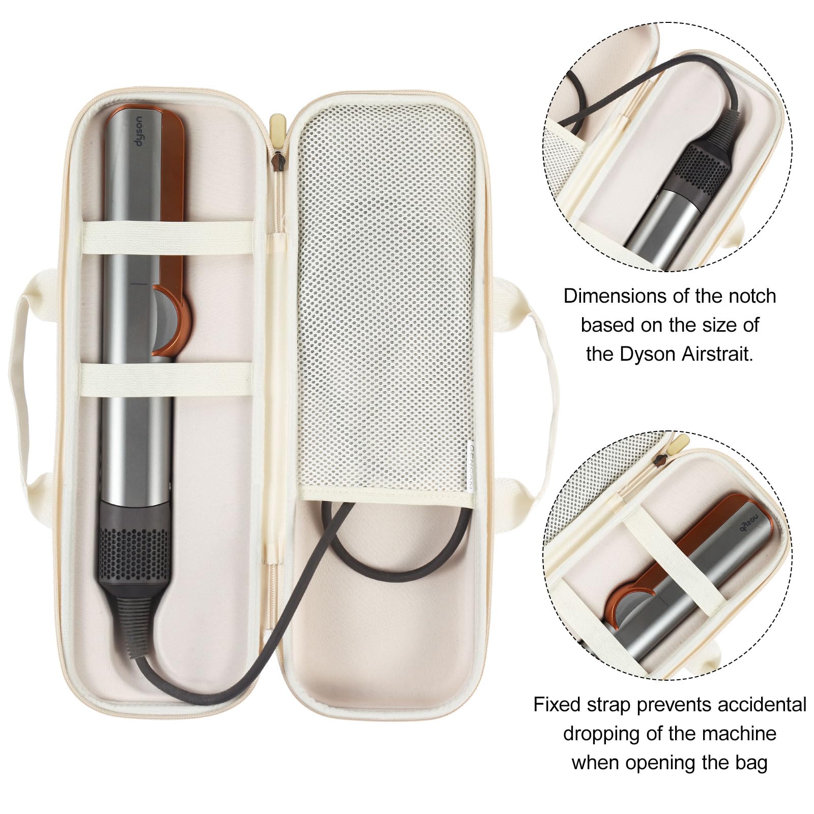 Dyson Airstrait etui kompatybilne z Dyson, przenośne futerale do Airstrait HT01, BEŻOWY, etui