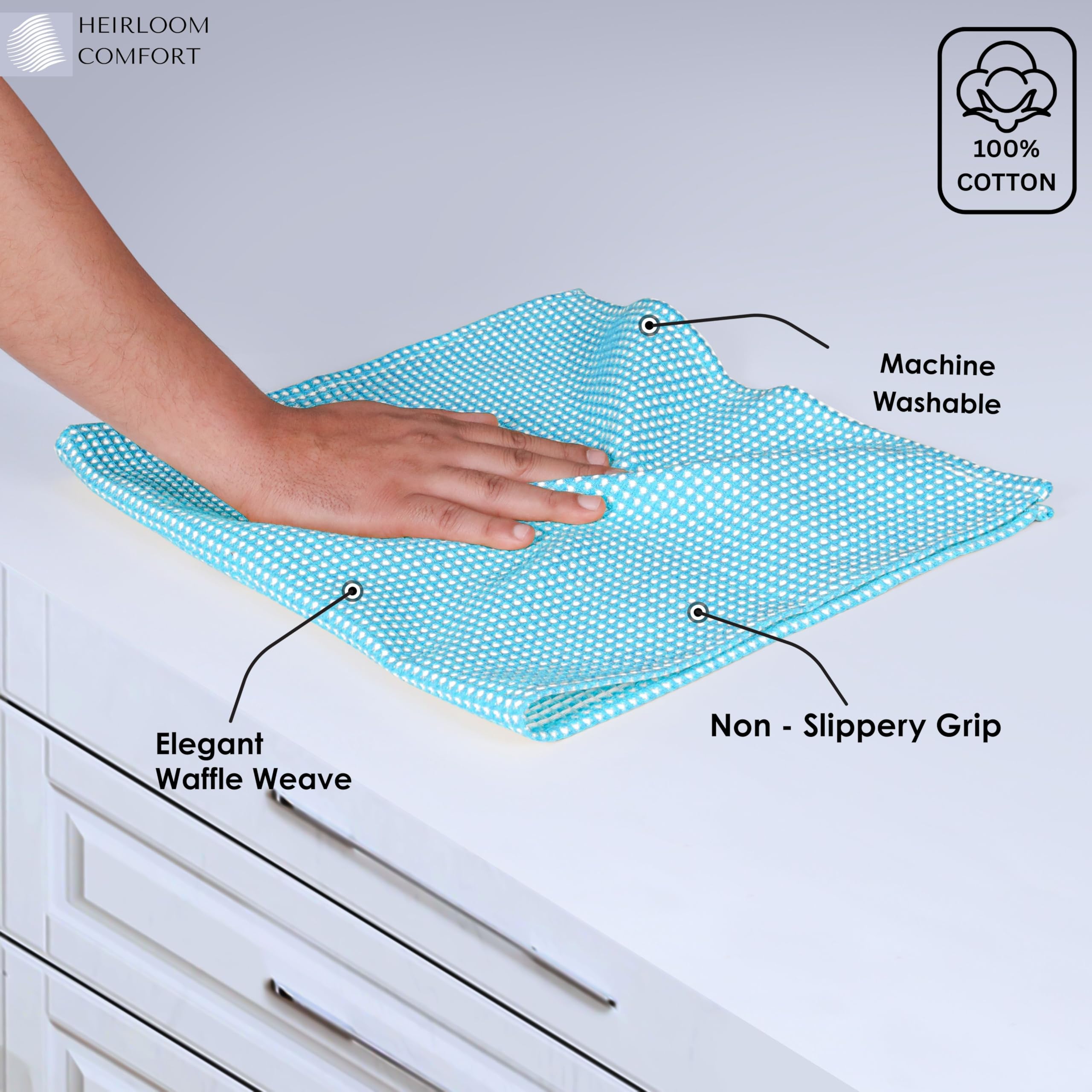 Paquete de 12 paños de cocina de tejido gofre de doble tono, 30 x 30 cm, 100 % algodón, súper absorbente, secado rápido, duradero, toallas de mano suaves, de limpieza, lavables a