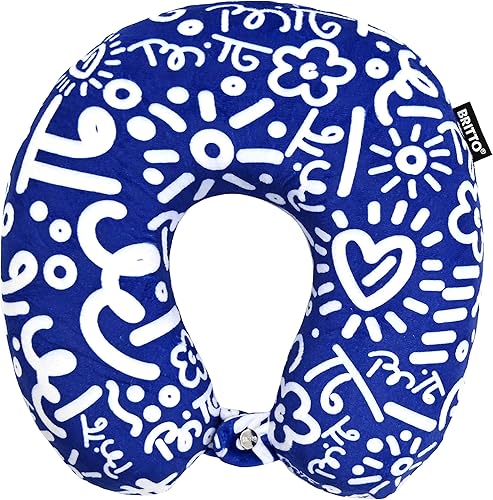 BRITTO Romero Travel Neck Pillow - Graffiti Blue