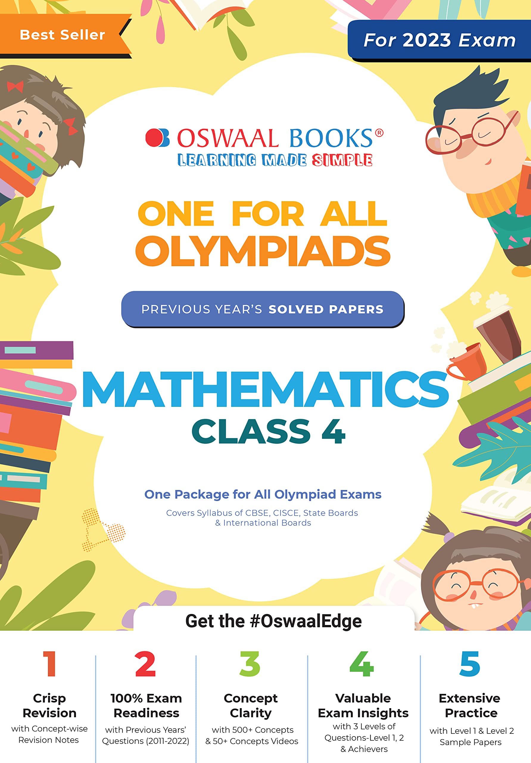 Oswaal One for All Olympiad Previous Years Solved Papers, Class-4 Mathematics Book (For 2021-22 Exam): Mathematics Class-4