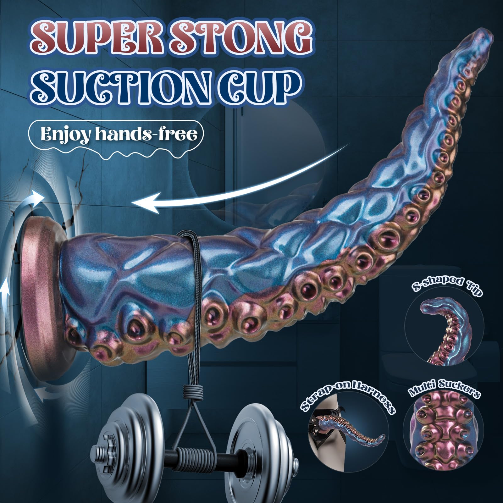 Vibrator Tentacle Dildo Sex Toy - COKARAGE 14.6'' Monster Anal Dildo Fantasy Dildos App & Remote Control Multi-Vibrations, Suction Cup U & G-spot Dildo Vibrators, Long Dildos Adult Sex Toys & Games: BluePurple-14.6''Vibrator