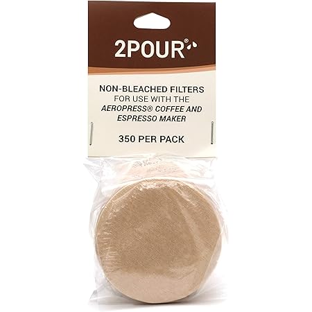 350x (1 Pack) Reusable Replacement Paper Filters Compatible With The Aeropress Coffee Maker / Aeropress Go - Vegan Non Bleached Natural - Free USA Shipping available!.